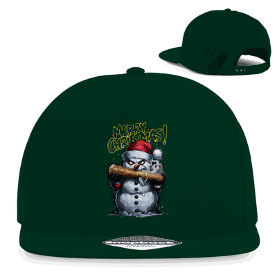 Division420 Snapback Rapper Cap The Snowman aus Baumwoll-Twill mit flachem Schirm und Retro-Snapbackverschluss