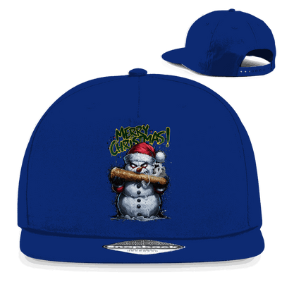 Schwarze Snapback Rapper Cap The Snowman von Division420 mit flachem Schirm und Retro-Snapbackverschluss