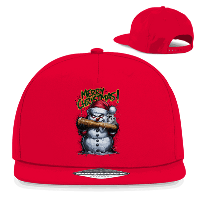 Division420 Snapback Rapper Cap The Snowman aus Baumwoll-Twill mit flachem Schirm und Retro-Snapbackverschluss