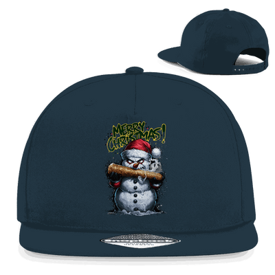 Snapback Rapper Cap The Snowman aus Baumwoll-Twill mit flachem Schirm und Retro-Snapbackverschluss