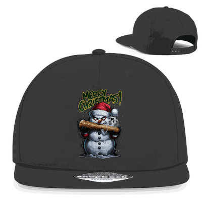 Division420 Snapback Rapper Cap The Snowman aus Baumwoll-Twill mit flachem Schirm und Retro-Snapbackverschluss