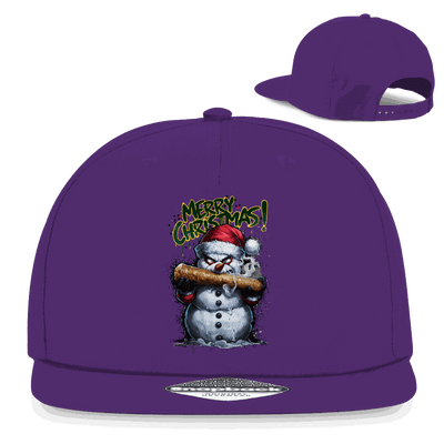 Snäpback Rapper Cap The Snowman aus Baumwoll-Twill mit flachem Schirm und Retro-Verschluss von Division420