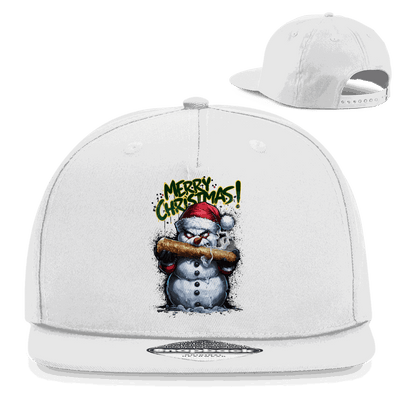 Schwarze Snapback Rapper Cap The Snowman von Division420 mit flachem Schirm und Retro-Snapbackverschluss