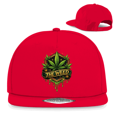 Schwarze Snapback Cap The Weed von Division420 mit flachem Schirm und Retro-Snapbackverschluss