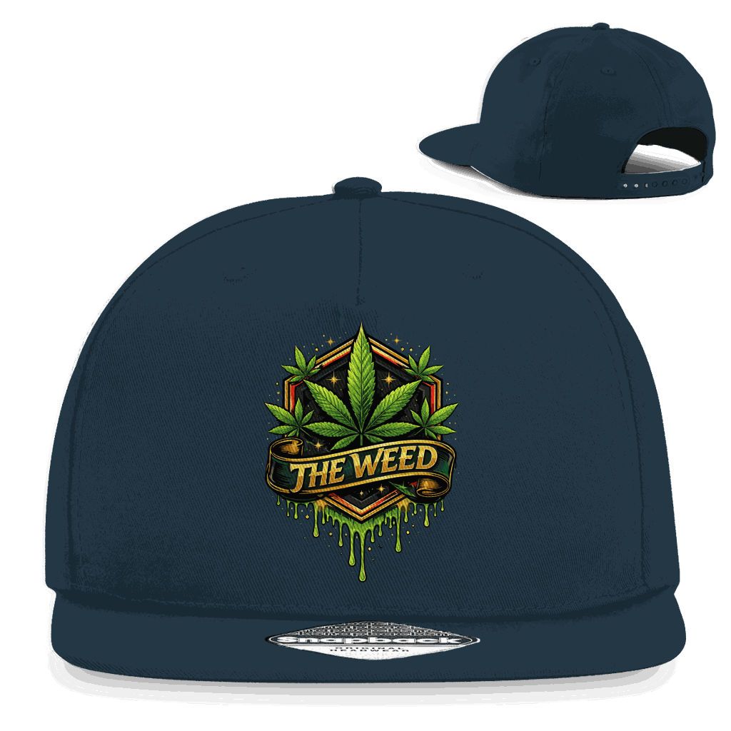 Division420 Snapback Cap The Weed aus Baumwoll-Twill mit flachem Schirm und Retro Snapback-Verschluss