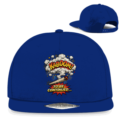 Division420 Snapback Cap To be continued, schwarze Rapper Cap aus Baumwoll-Twill mit flachem Schirm und Retro Snapback Verschluss