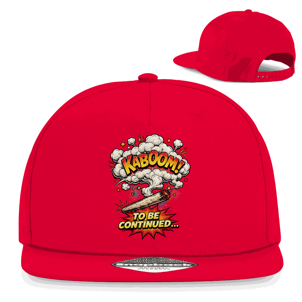 Division420 Snapback Cap in Schwarz mit flachem Schirm und klassischem 5-Panel Design