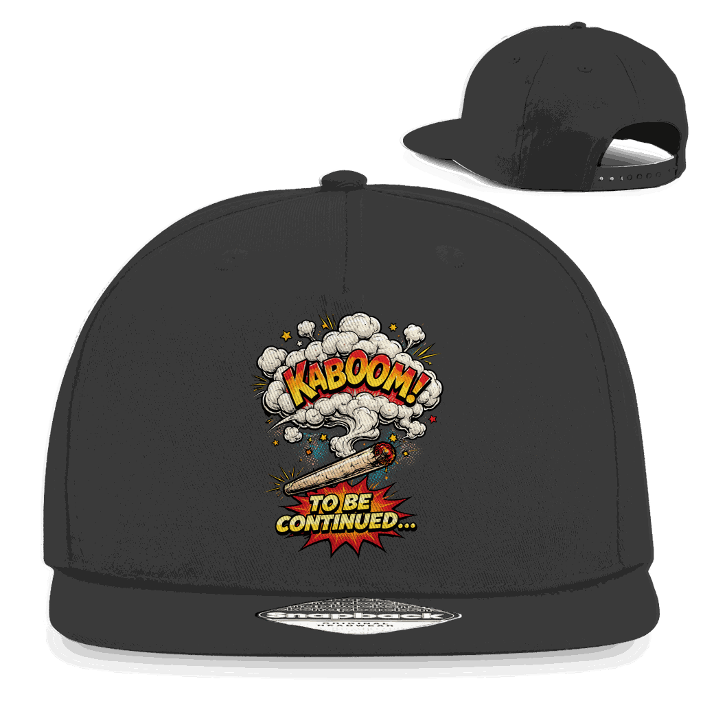 Division420 Snapback Cap in schwarz mit flachem Schirm und Retro Snapback-Verschluss