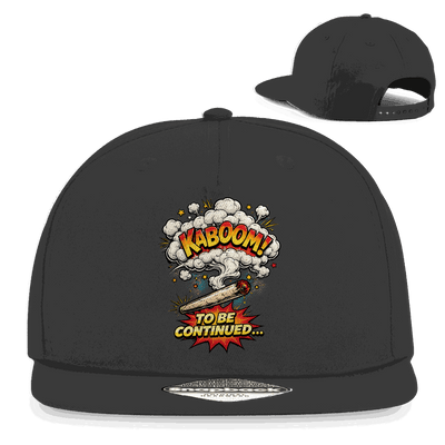 Division420 Snapback Cap in schwarz mit flachem Schirm und Retro Snapback-Verschluss