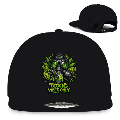 Division420 Snapback Rapper Cap mit toxic vibes only Schriftzug und urbanem 5-Panel Design aus Baumwoll-Twill