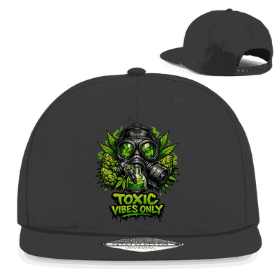 Division420 Snapback Rapper Cap Toxic Vibes Only 5-Panel Baumwoll-Twill mit flachem Schirm und Retro Snapbackverschluss