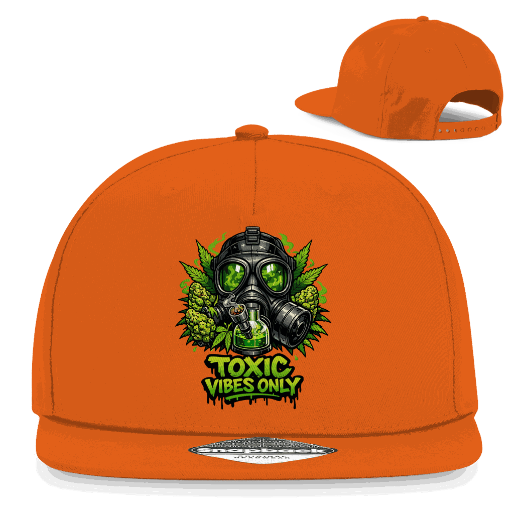 Snapback Rapper Cap von Division420 mit Toxic Vibes Only Schriftzug und Retro-Snapbackverschluss