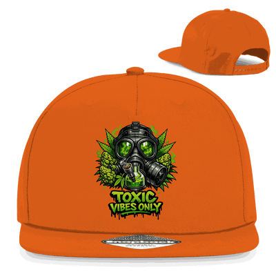 Snapback Rapper Cap von Division420 mit Toxic Vibes Only Schriftzug und Retro-Snapbackverschluss