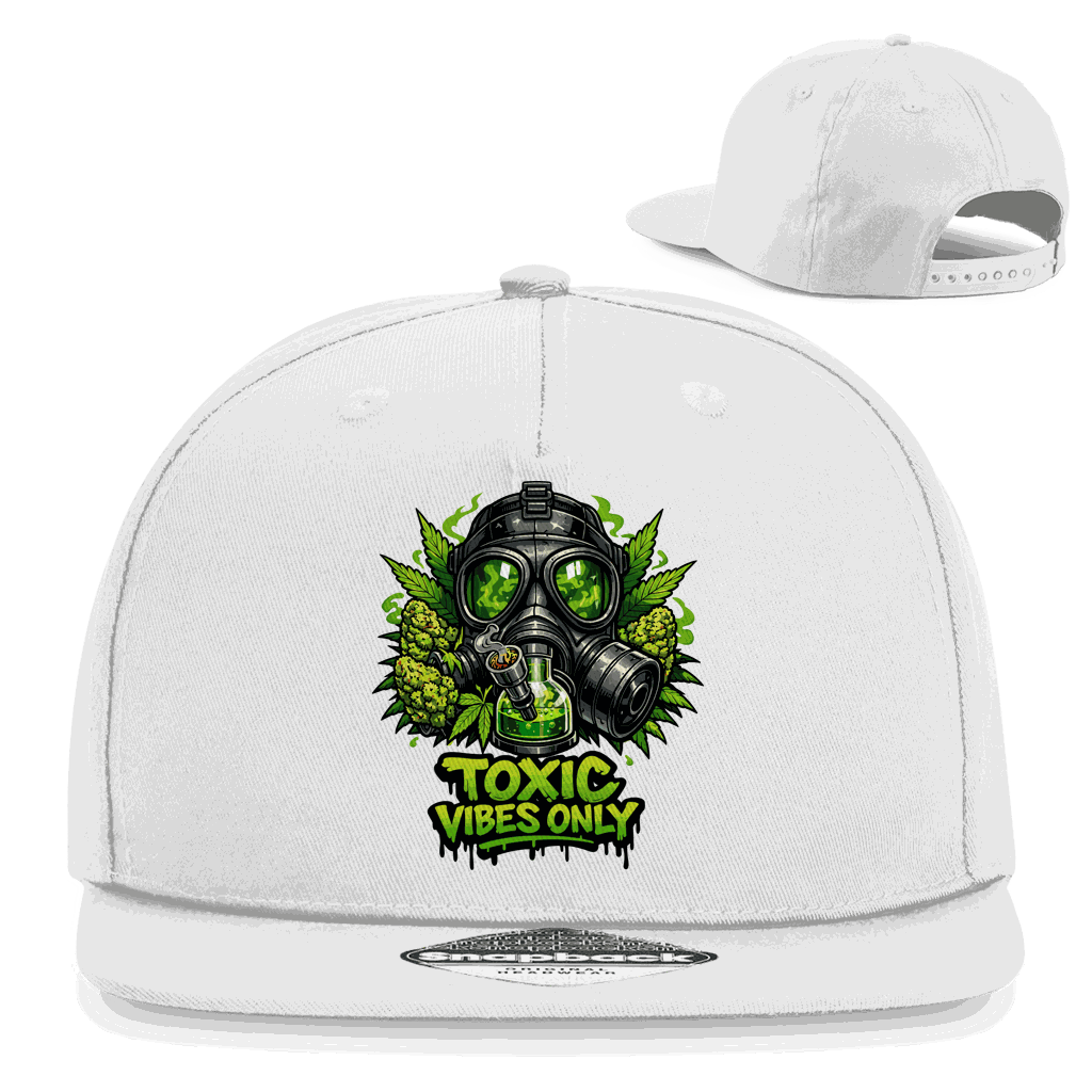 Division420 Snapback Rapper Cap Toxic Vibes Only 5-Panel Baumwoll-Twill Streetwear mit Retro-Snapbackverschluss