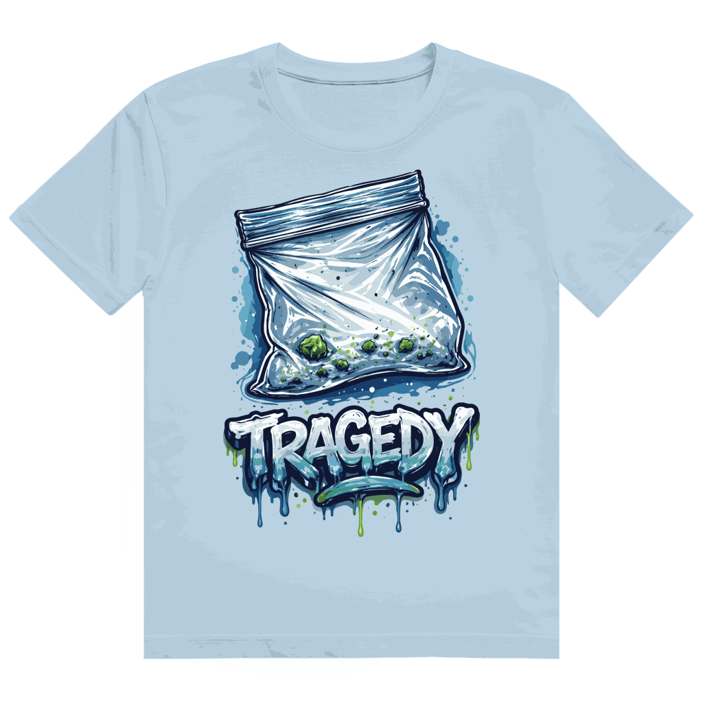 Division420 Heavy Cotton T-Shirt Tragedy in weiß mit robustem Rippkragen und nachhaltiger Baumwolle