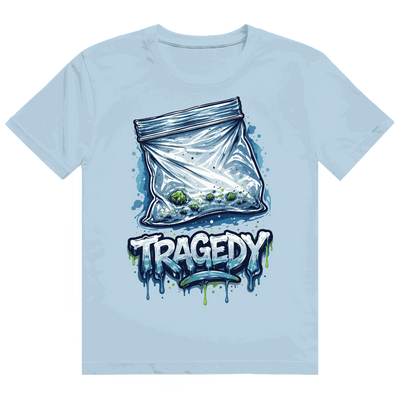 Division420 Heavy Cotton T-Shirt Tragedy in weiß mit robustem Rippkragen und nachhaltiger Baumwolle