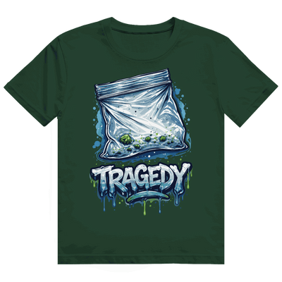 Division420 Heavy Cotton T-Shirt Tragedy in weiß mit langlebigem Rippkragen und modernem Tubular Fit