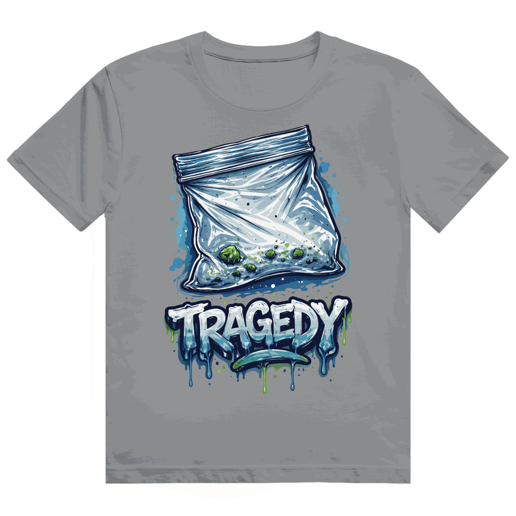 Division420 Heavy Cotton T-Shirt Tragedy in weiß mit modernem Tubular Fit und nachhaltiger Baumwolle