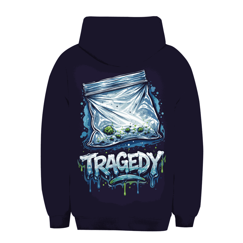 Unisex Oversize Hoodie Tragedy von Division420 in urbanem Stil mit Kapuze und Kängurutasche