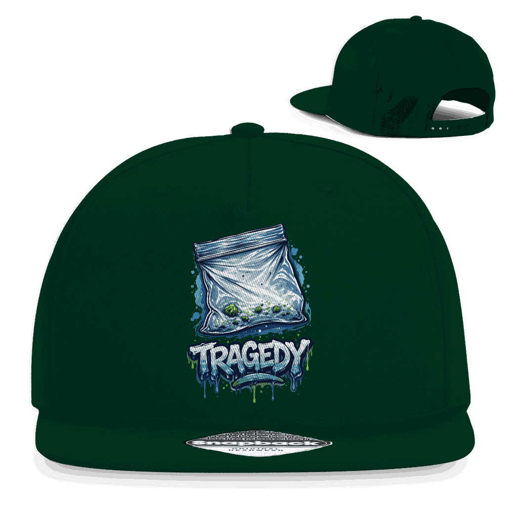 Division420 Snapback Rapper Cap Tragedy aus Baumwoll-Twill mit flachem Schirm und Retro-Snapbackverschluss