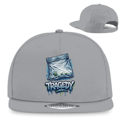 Division420 Snapback Rapper Cap Tragedy aus Baumwoll-Twill mit flachem Schirm und Snapback-Verschluss
