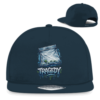 Division420 Snapback Rapper Cap Tragedy aus Baumwoll-Twill mit flachem Schirm und Retro Snapback-Verschluss