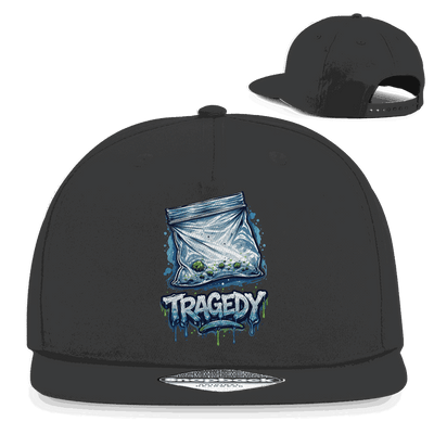 Schwarze Snapback Rapper Cap Tragedy von Division420 mit flachem Schirm und Retro-Snapback-Verschluss