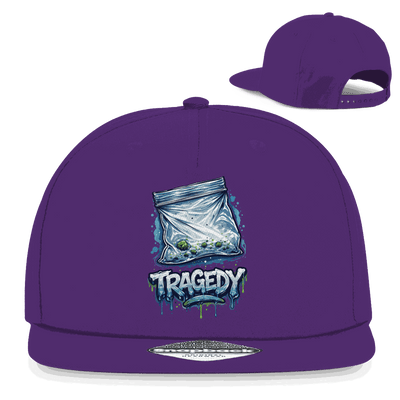Division420 Snapback Rapper Cap Tragedy in Schwarz aus Baumwoll-Twill mit flachem Schirm und Retro-Snapbackverschluss