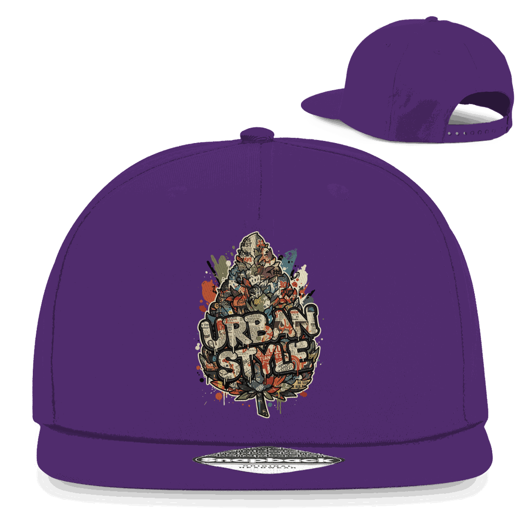Division420 Snapback Cap urbaner Streetwear Style schwarz 5-Panel mit flachem Schirm und Retro Snapback-Verschluss