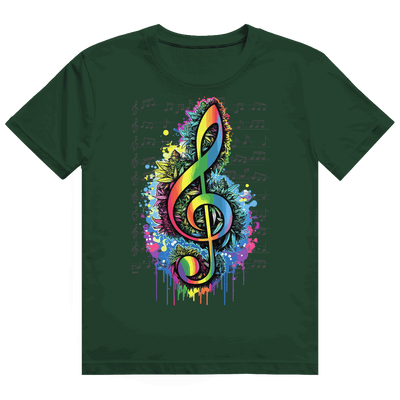 Division420 Heavy Cotton T-Shirt in Weiß mit Weed und Musik Print, nachhaltige Baumwolle, unisex Tubular Fit
