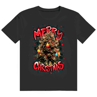 Heavy Cotton T-Shirt mit Weed Weihnachtsbaum-Motiv von Division420 aus 100% Baumwolle, bequem und nachhaltig