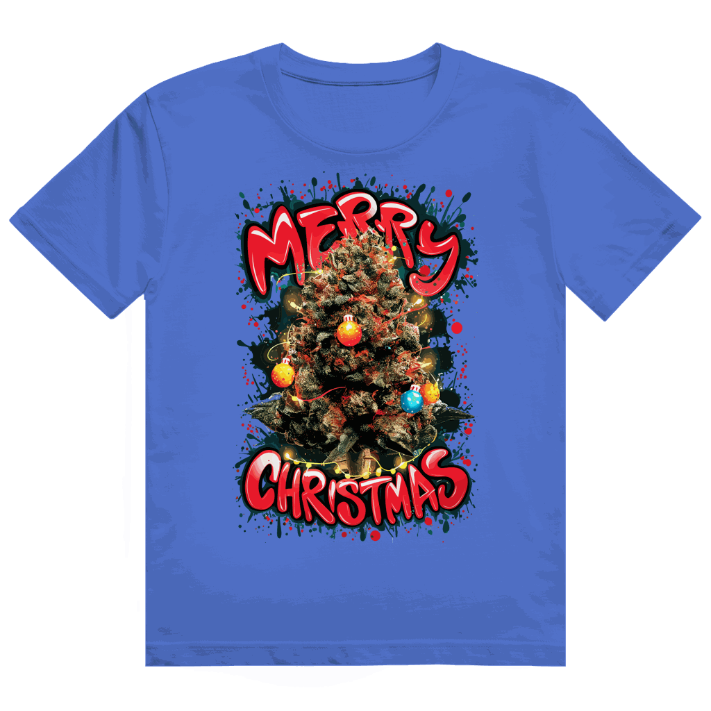 Division420 Heavy Cotton T-Shirt mit Weed Weihnachtsbaum Motiv, gemütlich und nachhaltig