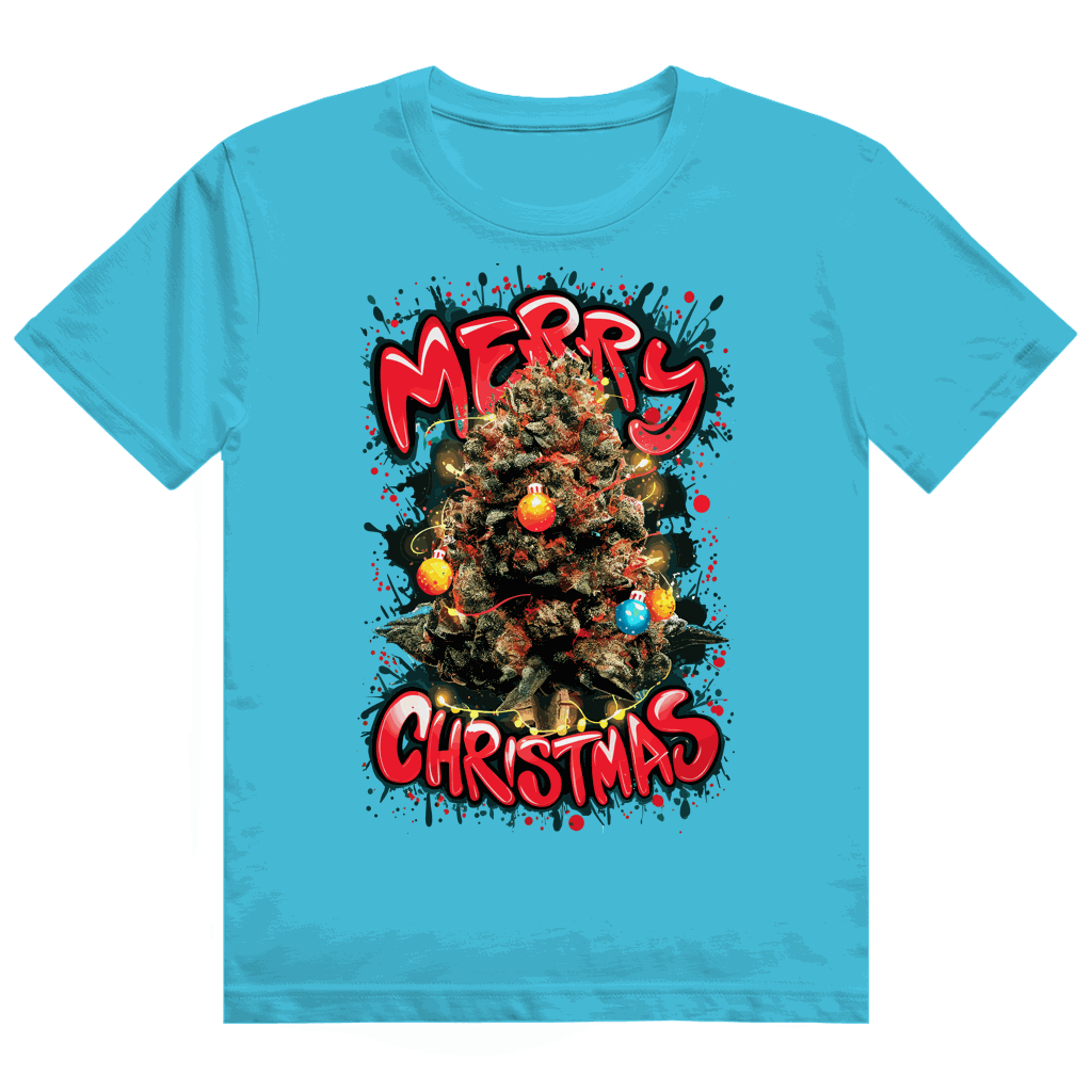 Heavy Cotton T-Shirt von Division420 mit Weed Christbaum-Motiv, 100% Baumwolle, hochwertig und nachhaltig