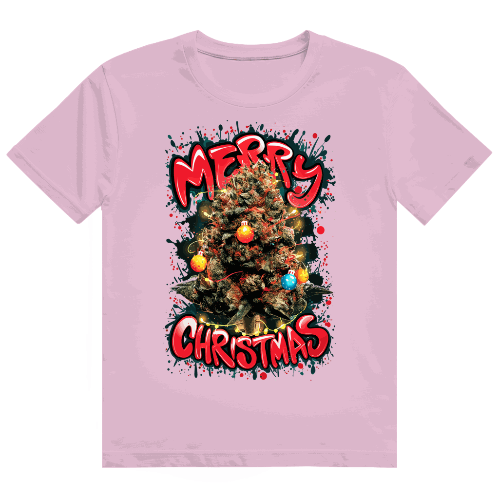 Division420 Heavy Cotton T-Shirt mit Weed Weihnachtsbaummotiv, hochwertig, nachhaltig und komfortabel
