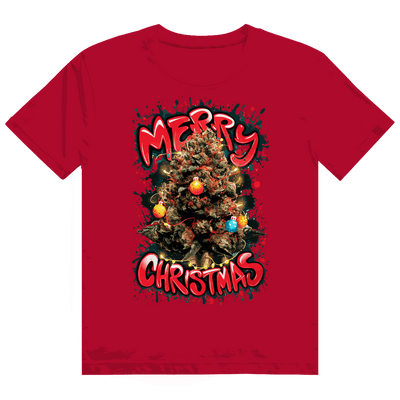 Heavy Cotton T-Shirt mit Weed Christmas Tree Design von Division420