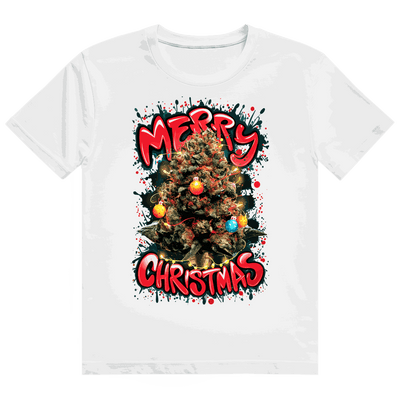 Heavy Cotton T-Shirt mit Weed Christmas Tree Motiv von Division420 in modernem Tubular Fit aus 100% Baumwolle