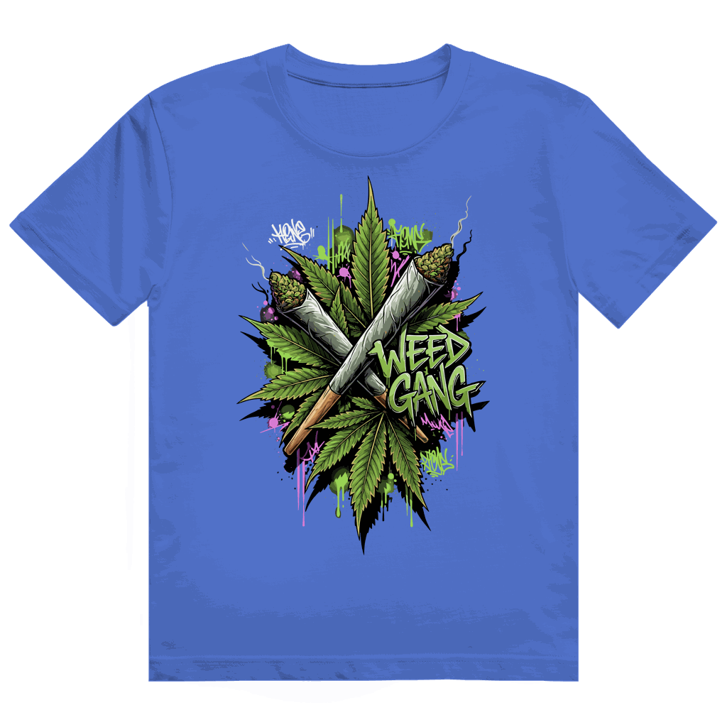 Heavy Cotton T-Shirt Weed Gang von Division420 in unisex Tubular Fit aus 100% Baumwolle mit robustem Rippkragen und nachhaltiger Herstellung