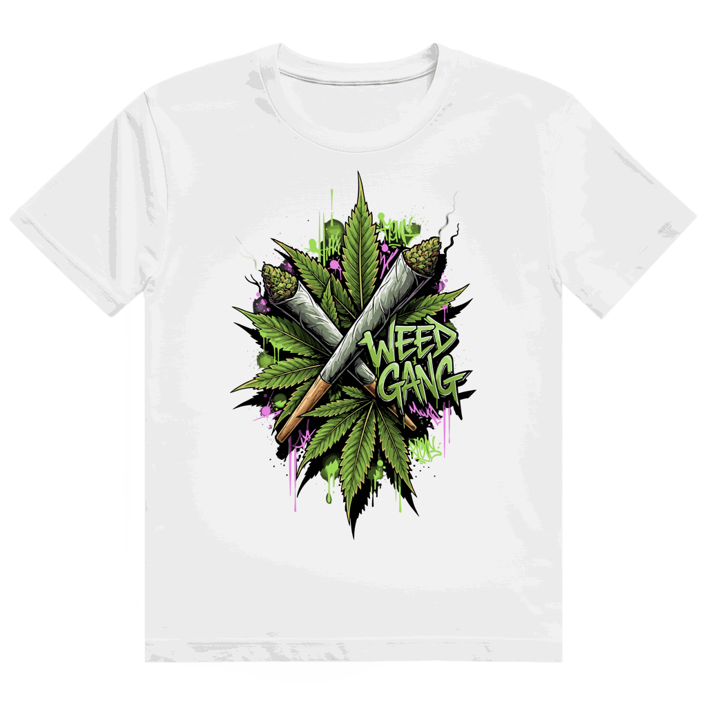 Heavy Cotton T-Shirt von Division420 mit Weed Gang Print, aus nachhaltiger Baumwolle, gemütlich und langlebig.