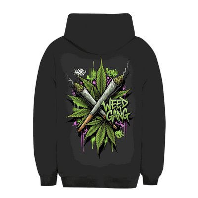 Unisex Oversize Hoodie in Schwarz mit Kapuze und Kängurutasche von Division420
