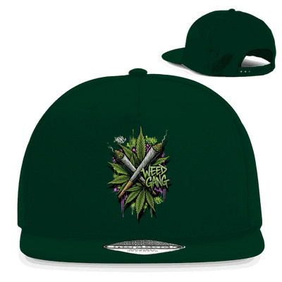 Division420 Snapback Cap Weed Gang in Schwarz mit flachem Schirm und 5-Panel Design