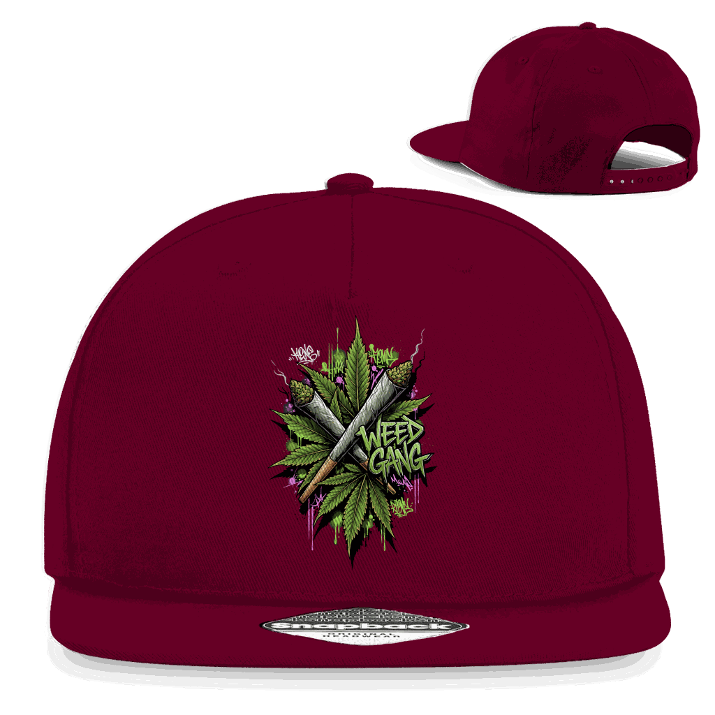 Snapback Cap Division420 Weed Gang aus Baumwoll-Twill mit flachem Schirm und Retro Snapback-Verschluss