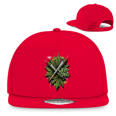 Division420 Snapback Cap Weed Gang aus Baumwolle mit flachem Schirm und Retro-Snapbackverschluss