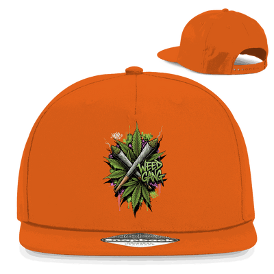 Division420 Snapback Cap Weed Gang in Schwarz mit Flachem Schirm und Retro Snapback-Verschluss