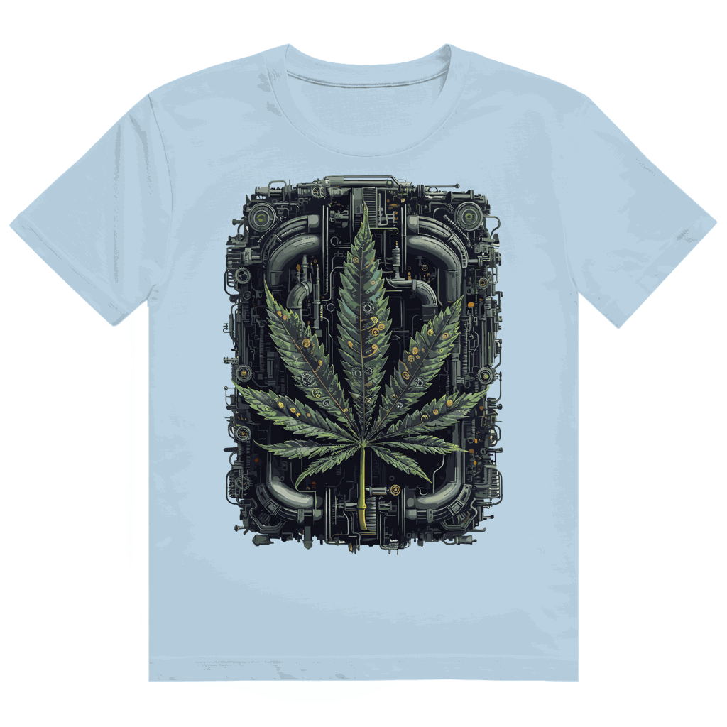 Heavy Cotton T-Shirt mit Weed Leaf Cyber Art Design in hochwertiger Baumwolle von Division420