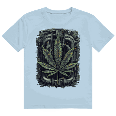 Heavy Cotton T-Shirt mit Weed Leaf Cyber Art Design in hochwertiger Baumwolle von Division420
