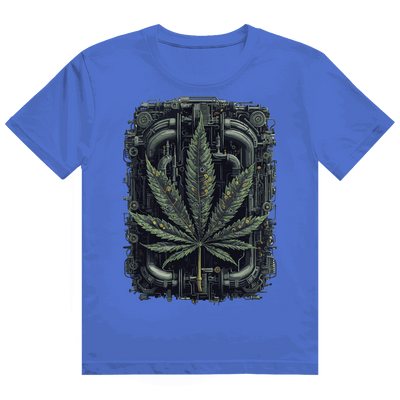 Division420 Heavy Cotton T-Shirt mit Weed Leaf Cyber Art Motiv und nachhaltiger Baumwolle