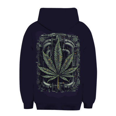 Unisex Oversize Hoodie mit Cyber Art Weed Leaf Motiv und nachhaltiger Baumwolle von Division420