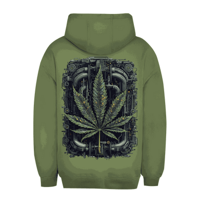 Unisex Oversize Hoodie mit Weed Leaf Cyber Art in Urban Style, bequem und nachhaltig von Division420
