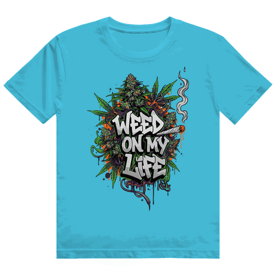 Division420 Heavy Cotton T-Shirt Weed on my Life aus 100% ringgesponnener Baumwolle, nachhaltig, komfortabel und streetstyle-inspiriert