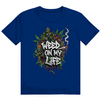 Division420 Heavy Cotton T-Shirt in Weed on my Life Design aus 100% ringgesponnener Baumwolle, locker sitzend und nachhaltig produziert